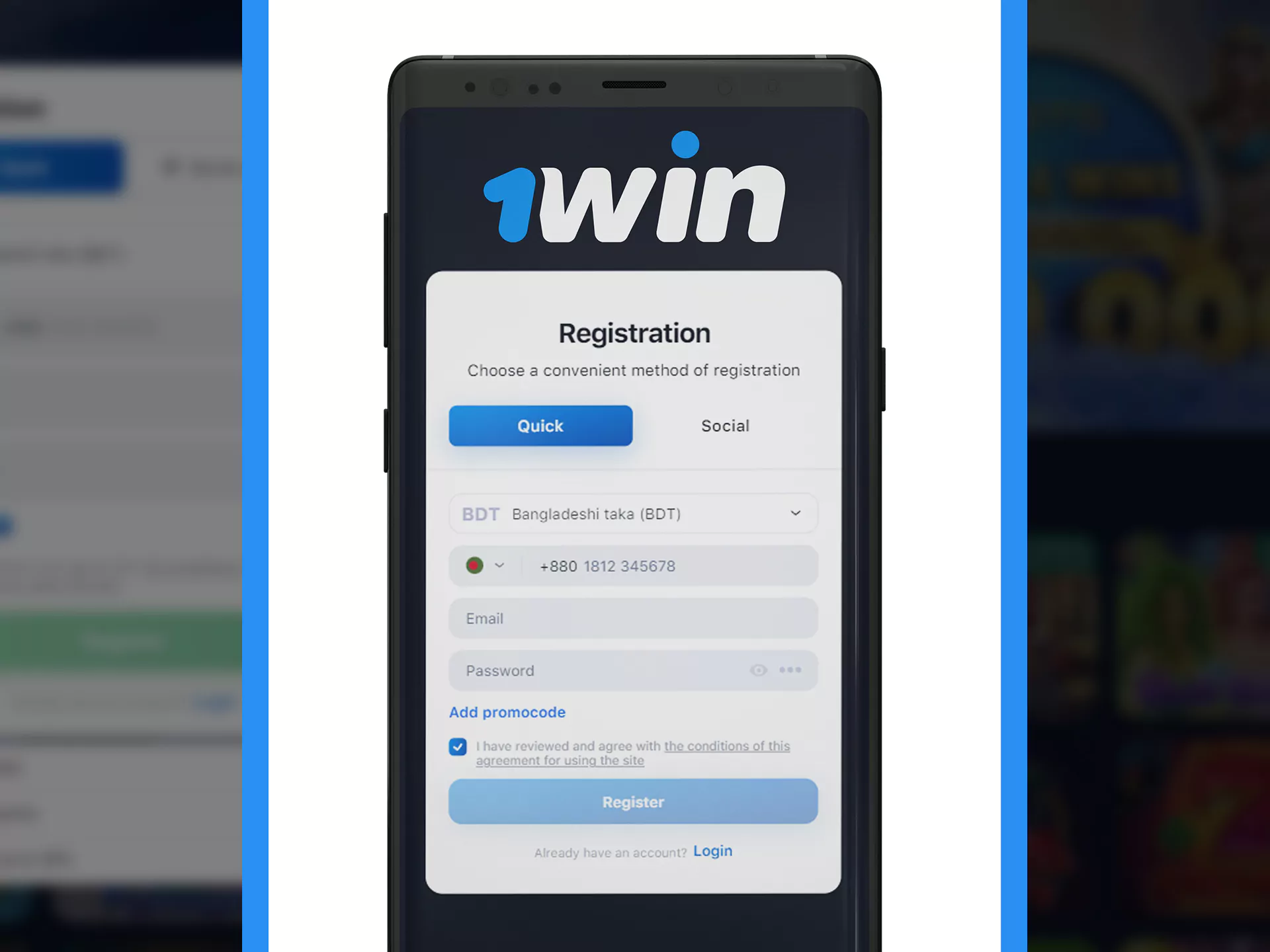 Register with WowBet to enjoy all the features of the app.