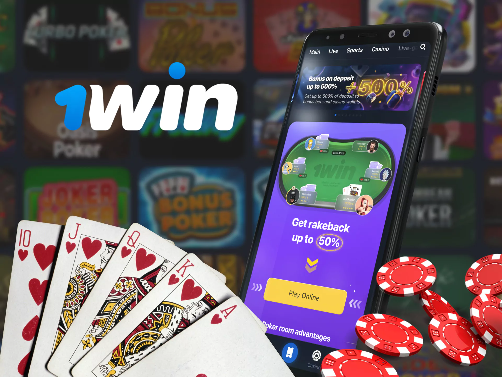 In the WOWBet app, play poker and win.