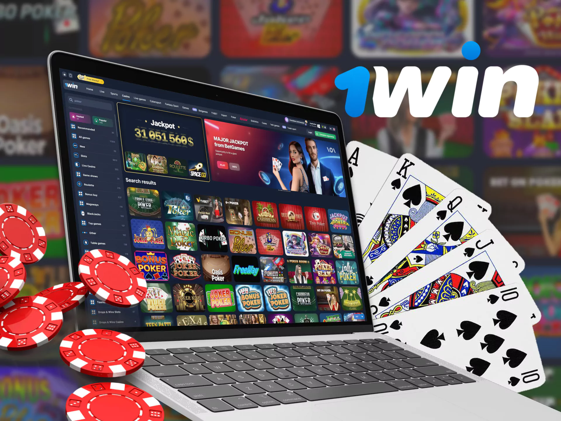 Play poker for WOWBet in a live casino.