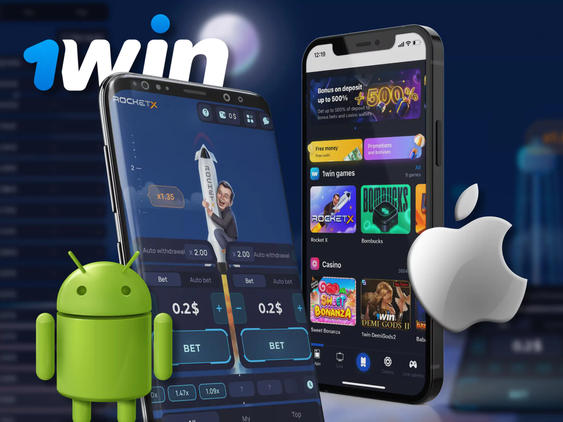 At WowBet, use the mobile app to play Rocket X on your phone.