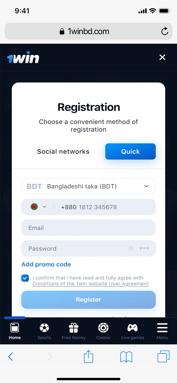 Create your WOWBet account.