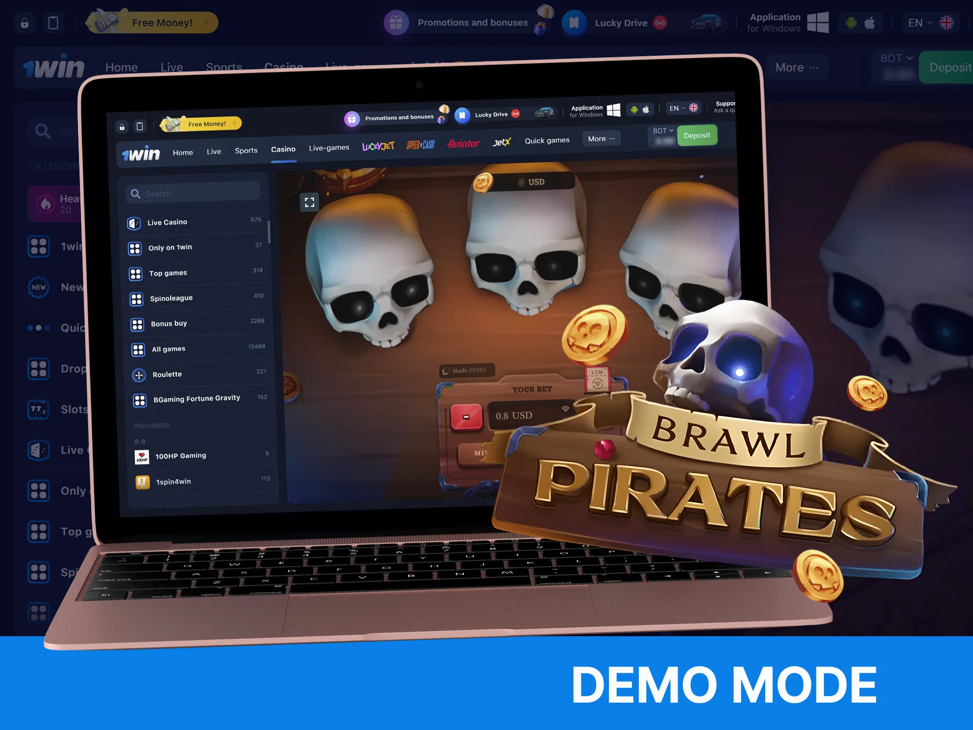 Enjoy playing Brawl Pirates in free demo mode at WOWBet.