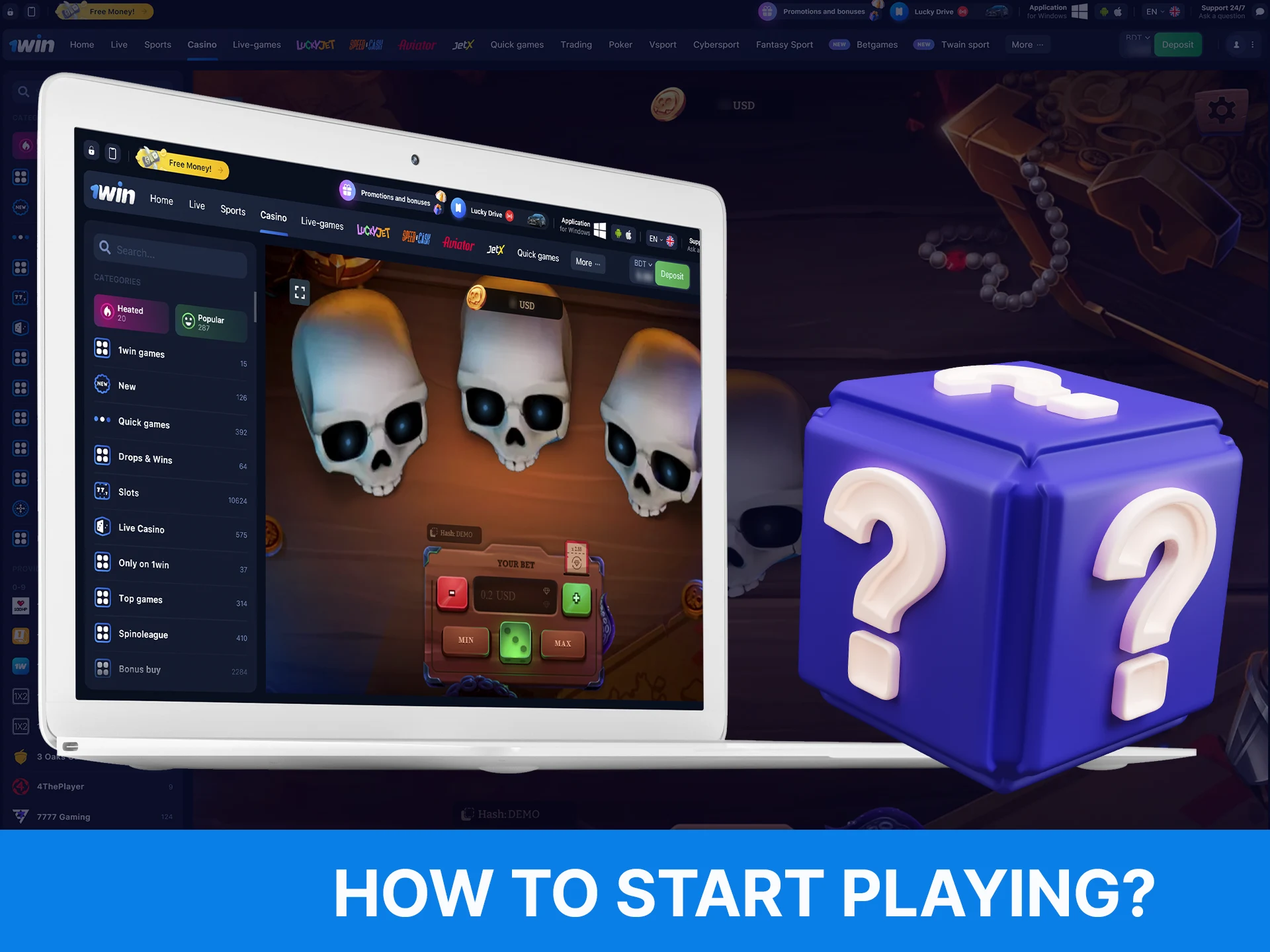 Follow these steps to start playing Brawl Pirates on the WOWBet casino.
