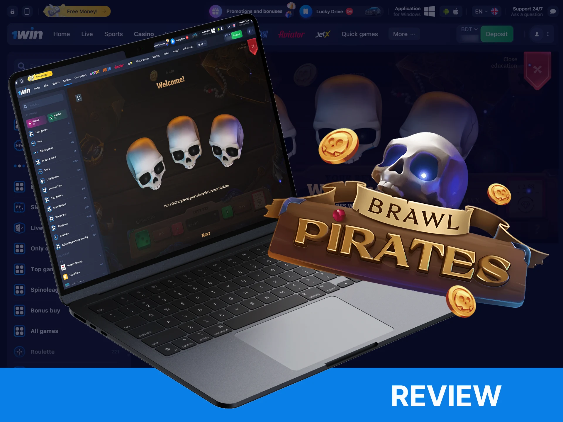 Brawl Pirates game description on the WOWBet platform.