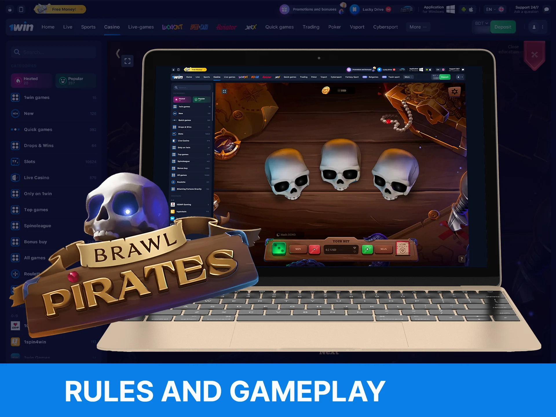 What are the rules and the goal of Brawl Pirates game at WOWBet.