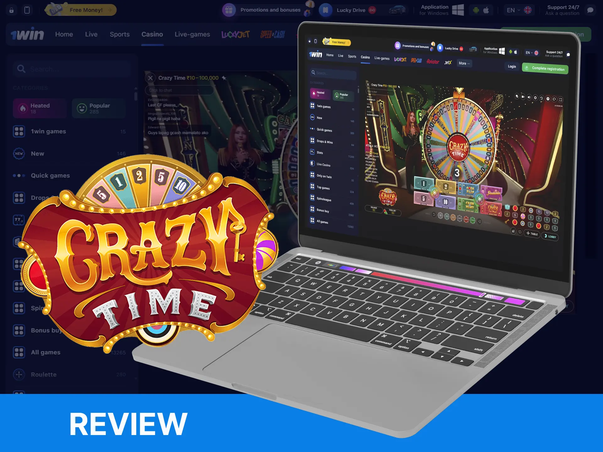 A review of the exciting game Crazy Time on the WOWBet website.