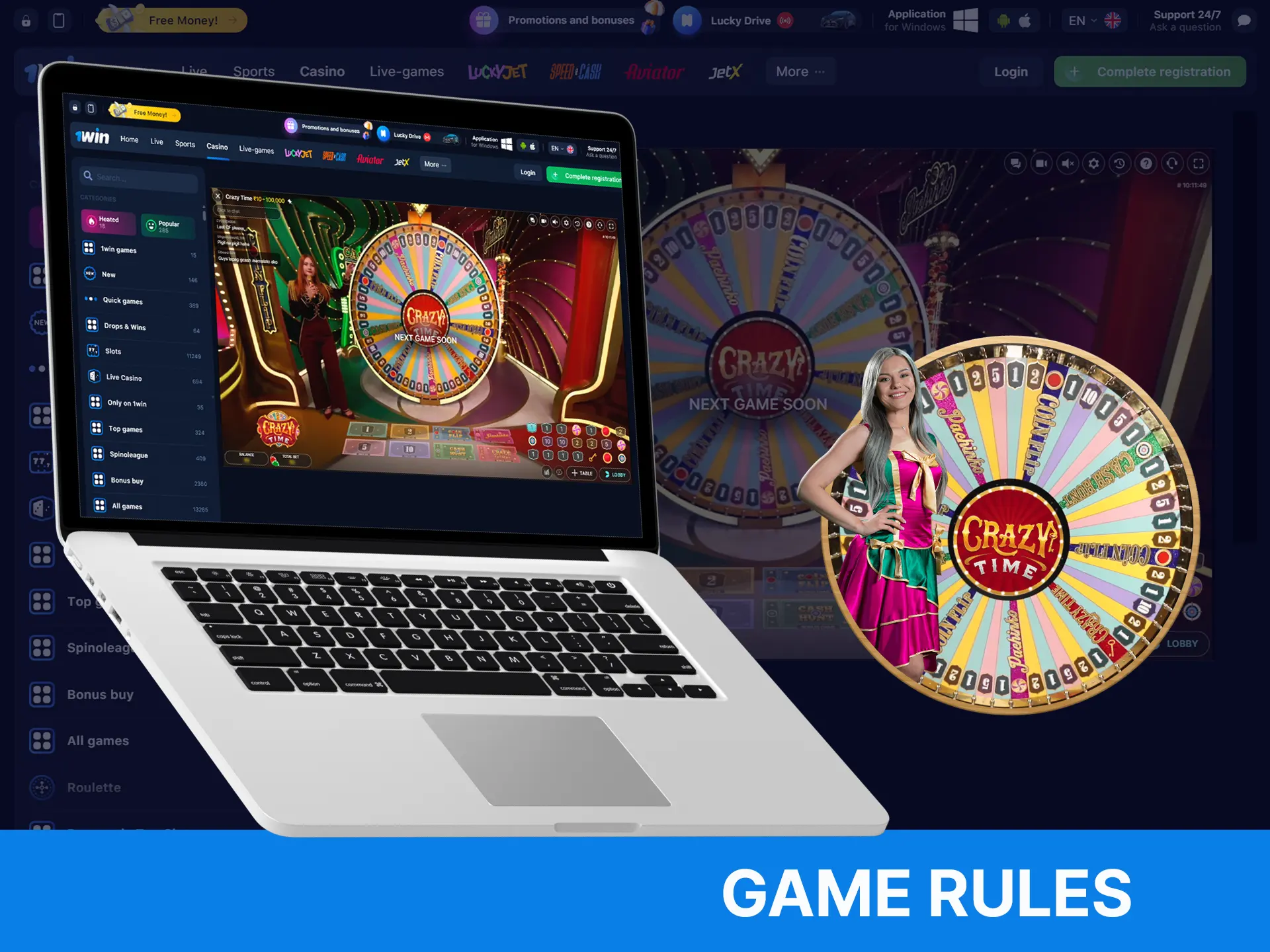 What are the rules in the Crazy Time game from WOWBet.