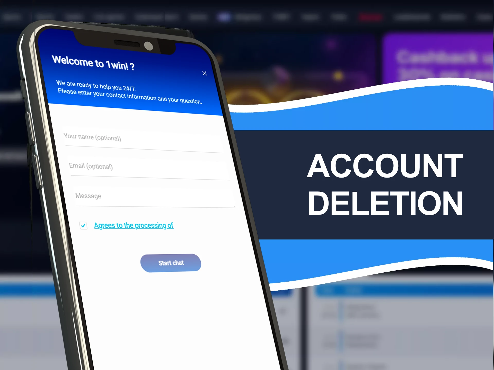 Delete your WOWBet account by following these steps.