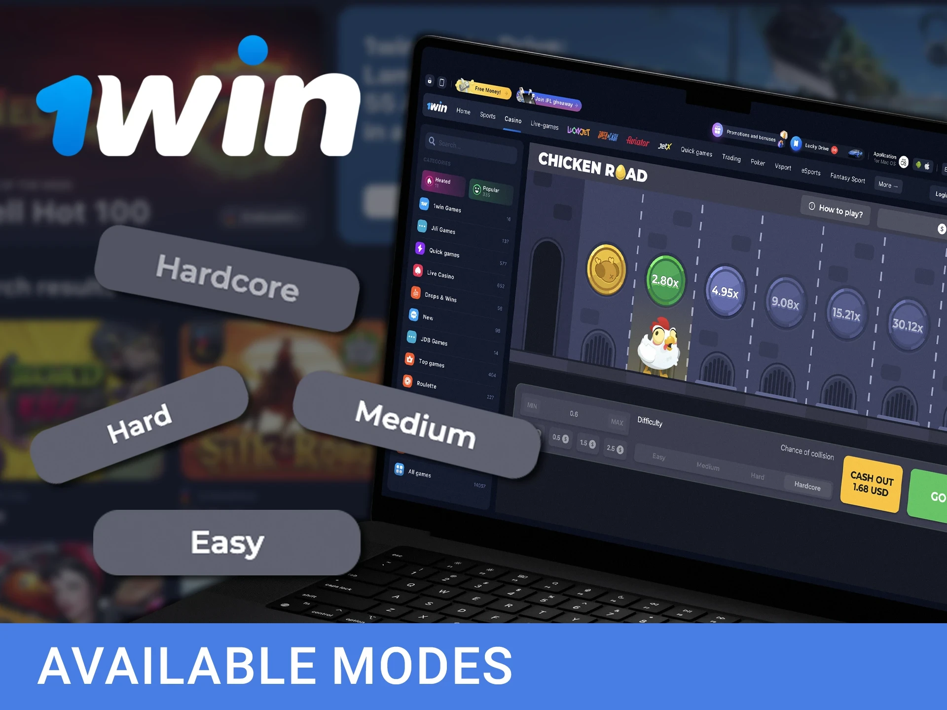 Test the available modes in the Chicken Road game from WowBet casino and win big.